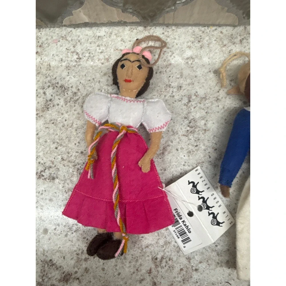Silk Road Bazaar Felt Ornaments Frida Kahlo Sojourner Truth Fair Trade Set of 3